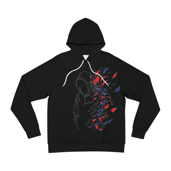 Hoodie Ultra Ombre — Éclats Rouge & Bleu — Édition Fracture