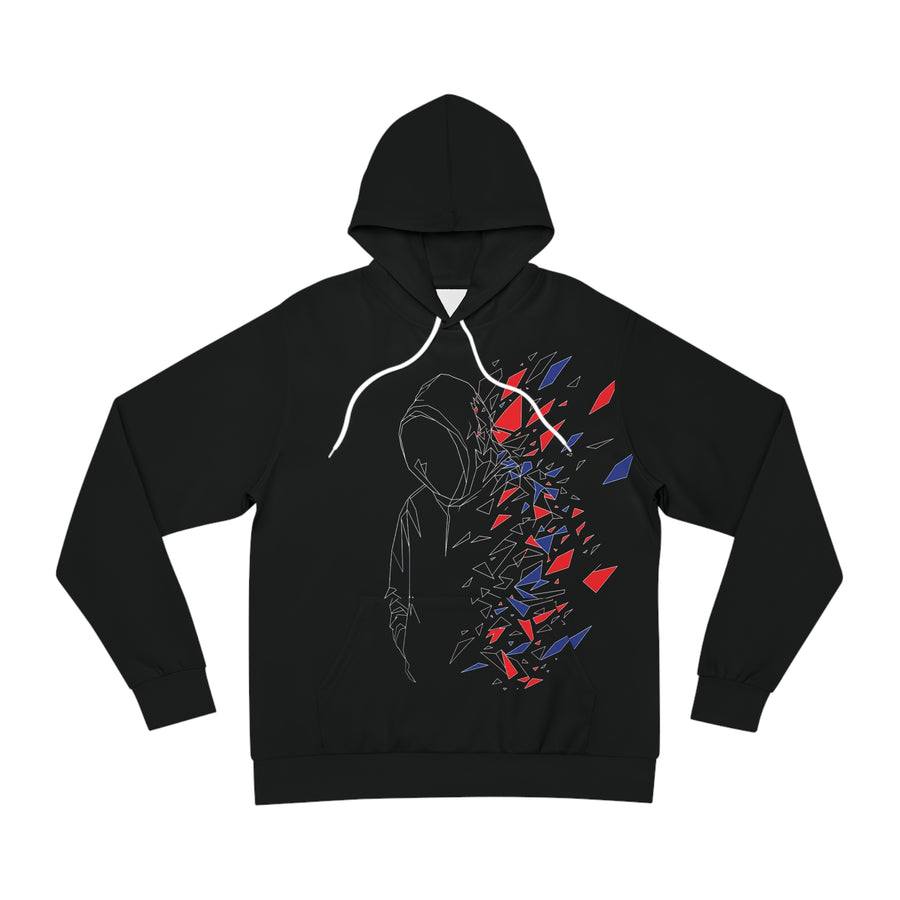 Hoodie Ultra Ombre — Éclats Rouge & Bleu — Édition Fracture