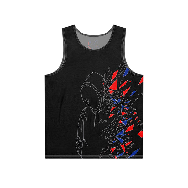 Ultra Ombre Tank Top — Géométrique Rouge & Bleu