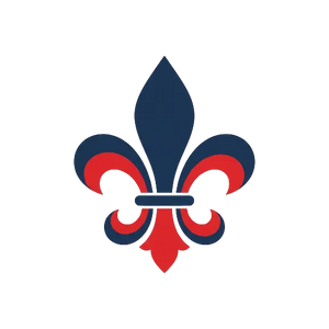Fleur De Lys Bleu/Rouge